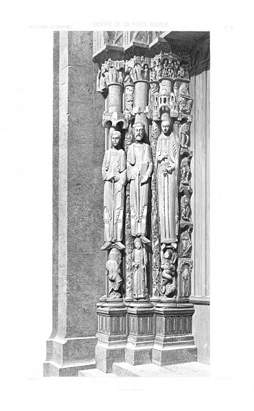 File:Monografie de la Cathedrale de Chartres - Portail Royal - statues - Gravure.jpg