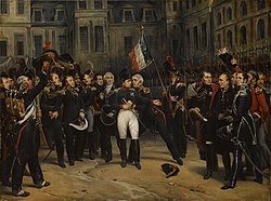 Em Napoleon Bonaparte sy Abschid vu dr Chaiserlige Garde z Fontainebleau, Gmälde vum Antoine Alphonse Montfort
