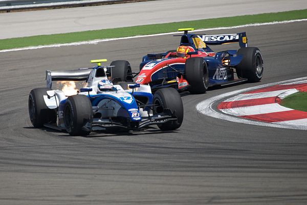 Mortara leading at the race in Turkey