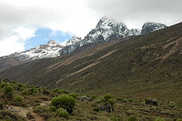 Mount Kenya is an extinct volcano which originally rose an estimated 3 million years ago and last erupted an estimated 2.6 million years ago. Mount kenya.JPG