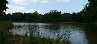 Čeština: Návesný rybník v Branišově, okres České Budějovice. English: Návesný pond in Branišov, České Budějovice District, Czech Republic.