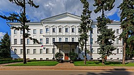 Het huis van de militaire gouverneur in het Kremlin van Nizjni Novgorod is een van de gebouwen van het museum