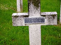 The grave in Nancy South cemetery which marks the burial of one of the civilians killed in the German bombing of Nancy 1914–1918.