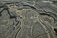 Folded Precambrian gneiss of the Canadian Shield in Georgian Bay, Ontario