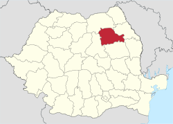 Административная карта Румынии с выделенным уездом Нямц 
