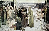 Painting of Christ visiting Russia