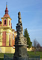 Dreifaltigkeitssäule an der Wenzelskirche in Neusattel bei Saaz (um 1745) von Johann Wenzel Grauer