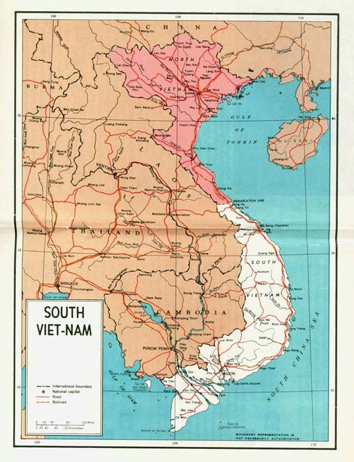 North and south vietnam map