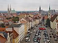 View over Upper Market Square taken from Reichenbach Tower, residential buildings of Zgorzelec in the background