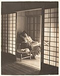 Thumbnail for File:Olga Reclining in a Wicker Chair Japan by Adolf de Meyer 1900-1910's.jpg