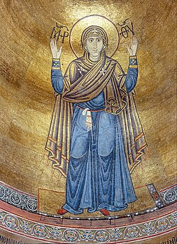 Мозаичная икона Божией Матери «Нерушимая стена» Софийский собор, Киев, XI век