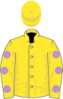 Yellow, mauve spots on sleeves