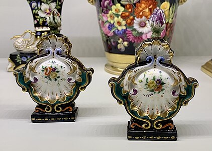 Rococo Revival pair of bottles, by Jacob Petit, c.1840, hard-paste porcelain, painted and gilded, Museum of Decorative Arts, Paris