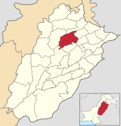 Location of Sargodha District in Punjab