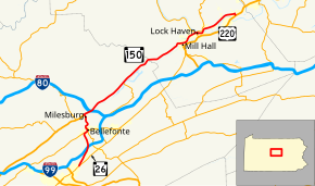 Pennsylvania Route 150 map.svg