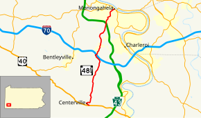 Pennsylvania Route 481 map.svg