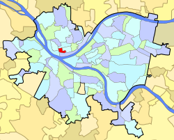 Location of Allegheny West in Pittsburgh
