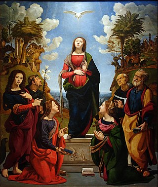 <i>Immaculate Conception with Saints</i> (Piero di Cosimo) Painting by Piero di Cosimo