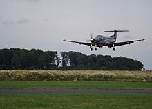 Pilatus PC-12 im Landeanflug