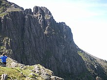 Pillar Rock in the Lake District National Park is the only Birkett where use of ropes is advised. Pillar Rock from Robinson's Cairn.jpg