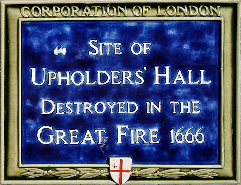 File:Plaque noting the site of the Upholders' Hall.jpg