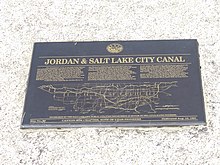 Plaque for the Jordan and Salt Lake City Canal in Sugar House, September 2016