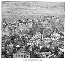 Painting of the three hills (1885) Plovdiv 1885 the graphic 3.jpg