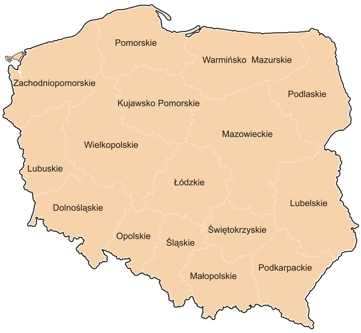 Польша на карте. Польские воеводства. Карта Польши с областями. Малопольское воеводство карта.