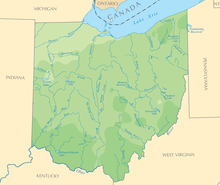 Mapa de precipitaciones en Ohio.