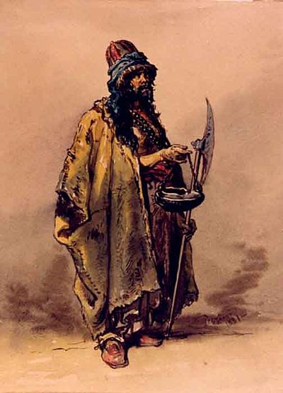 Ottoman Dervish portrayed by Amedeo Preziosi, 1860s circa, Muzeul Naţional de Artă al României