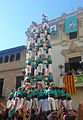 Primer 7 de 9 amb folre de la història, descarregat pels Castellers de Vilafranca (2012)