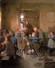 Barred Out, by Ralph Hedley (1896) Ralph Hedley - Barred Out (29 May).jpg