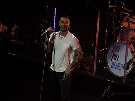 Maroon 5 at the Pepsi Center in Denver, Colorado in September 2018 during the Red Pill Blues Tour.