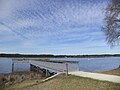 lake and fishing pier