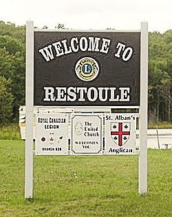 Restoule welcome sign