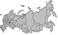 Die ligging van Tsjoewasjië in Rusland