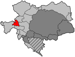 Hertigdömet Salzburgs läge i Österrike-Ungern