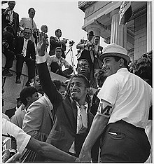 Davis during the 1963 March on Washington Sammy Davis Jr.jpg