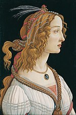 Thumbnail for File:Sandro Botticelli - Idealized Portrait of a Lady (Portrait of Simonetta Vespucci as Nymph) - Google Art Project.jpg