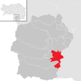Poloha obce Sankt Martin im Sulmtal v okrese Deutschlandsberg (klikacia mapa)