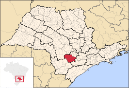 Ligging van de Braziliaanse microregio Itapetininga in São Paulo