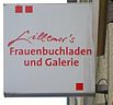 Ladenschild „Lillemor’s“ Frauen­buch­laden und Galerie in München