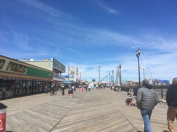 Seaside Heights boardwalk looking toward Casino Pier in 2017