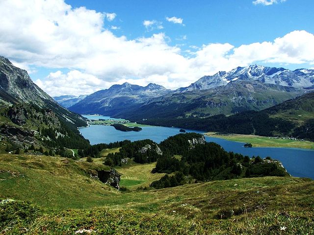 The Upper Engadin valley near St Moritz.