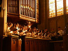 Sunlight fills Knox College Chapel during a Christmas concert of the engineering faculty's Skule Choir. Skule Choir imgp8938.jpg