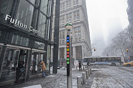 2015 FultonCenter Entrance Globe Bullets Schnee