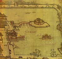 Games in the Jinming Pool, an early 12th-century painting depicting Kaifeng, by Zhang Zeduan.