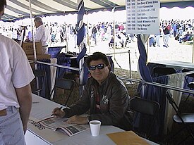 Gene Soucy signing autographs at the 2008 Daytona Skyfest Soucy Autographs.JPG