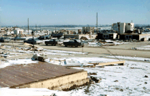 Multiple homes leveled on Glengate Drive in Maryland Heights, Missouri, by an F4 tornado St. Louis tornado damage 1967.gif