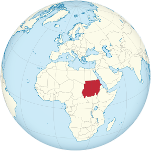 Sudan on the globe (de-facto + claimed hatched) (North Africa centered).svg